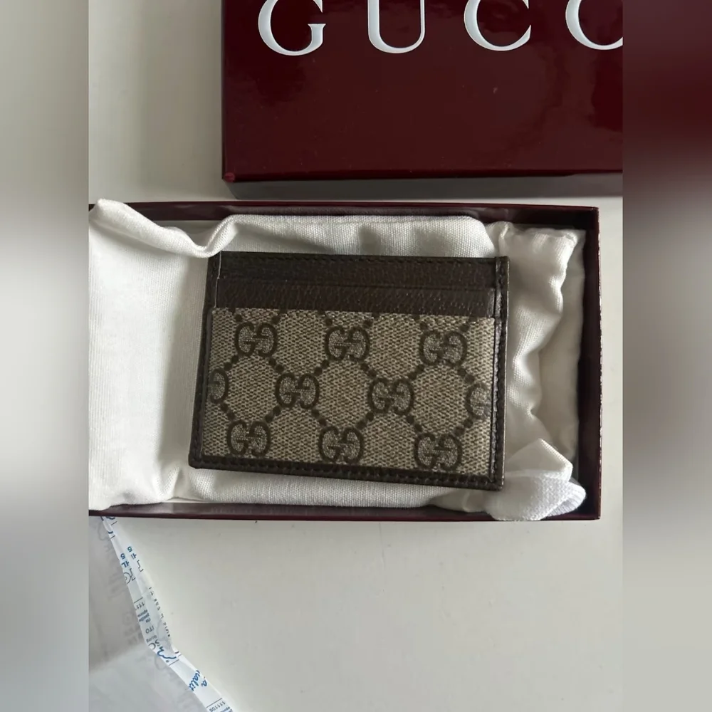 Gucci Ophidia Beige and Dark Brown Card Case - Picture 4 of 5